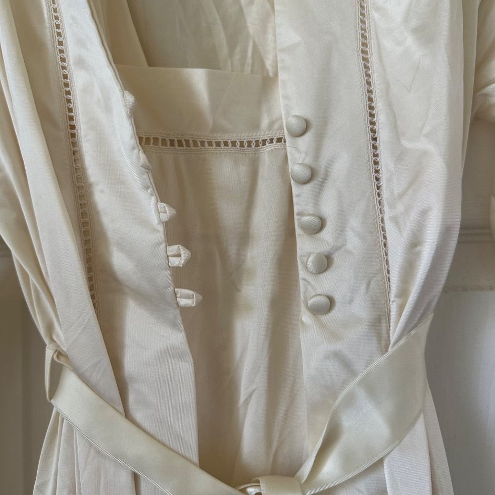 Vassarette vintage 1950s white ivory nylon sleeveless nightgown slip robe set - Picture 4 of 9